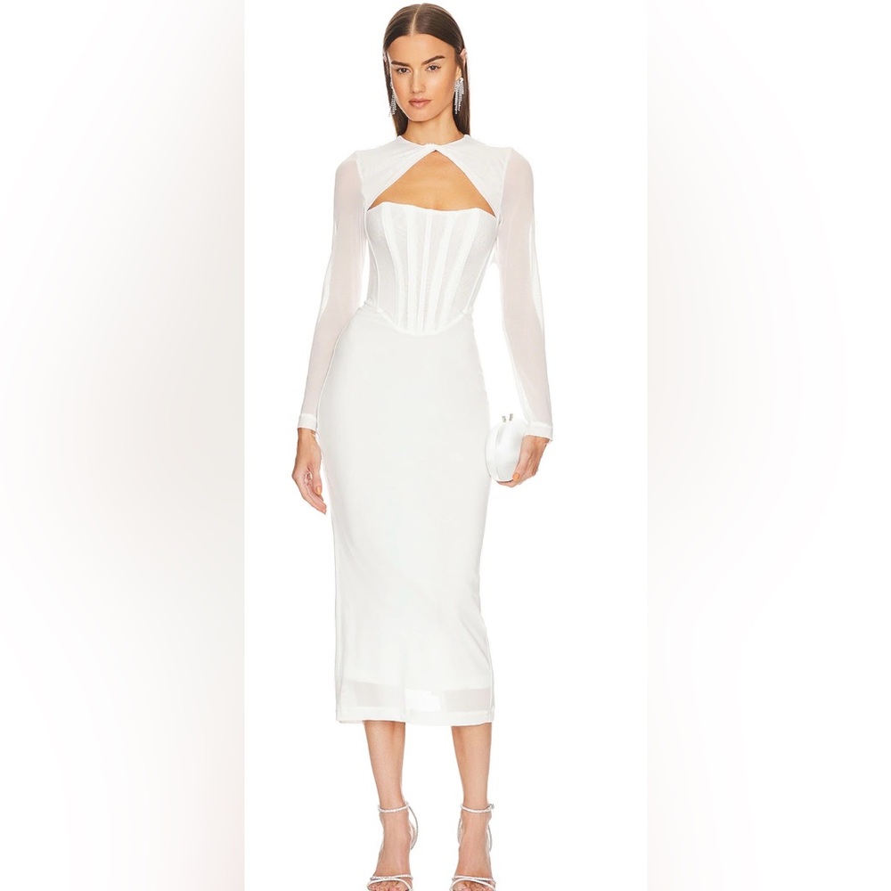 3. Bardot orchid white size small/4 Ramona corset mesh dress white nwt
